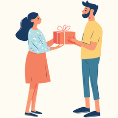 Modern design illustrations of valentine day gift