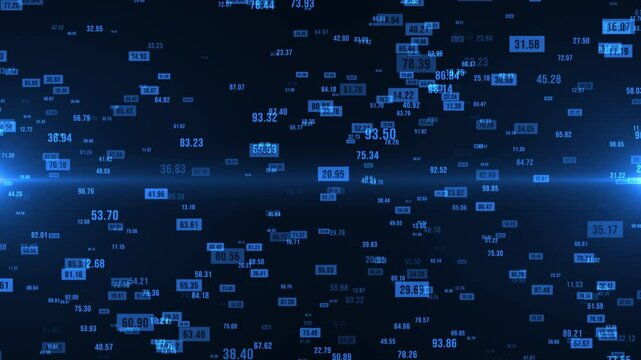 Computer binary code numbers are falling. computer binary files encode digital rain. Digital matrix background with numbers