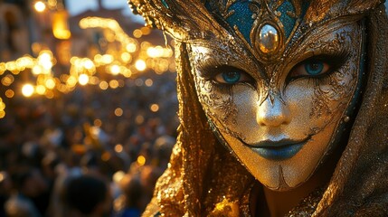 Obraz premium Venetian Carnival Mask with Blue Eyes