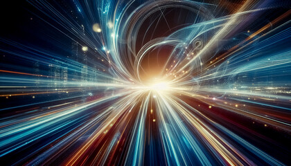 Obraz premium light trails wallpaper with space for text, ideal for presentations