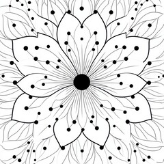 Detailed Black Line Mandala Design for Creative Projects