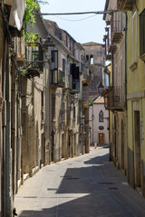 View of Corso Marcelli, the main street of the historic center of Isernia, Molise, Italy
