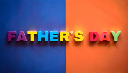 Fototapeta premium FATHER'S DAY word on a gray gradient background