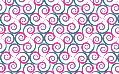 Spiral pattern with pink-green gradients, used for printing fabrics and designing clothes and other things as desired.