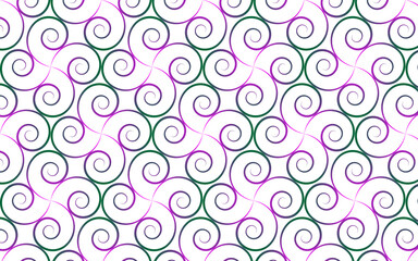 Spiral pattern with pink-green gradients, used for printing fabrics and designing clothes and other things as desired.