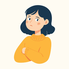 Free vector thoughtful Girl contemplating