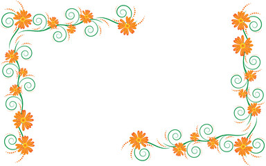 Orange flower illustration on white background. Use for composition, design, card, poster.