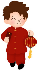 Chinese boy holding a lantern 