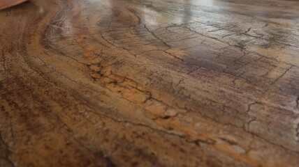 Empty wooden table top, brown color
