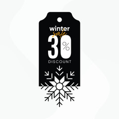 winter sale vector. winter sale tag. winter sale 30% discount. winter 30% discount tag