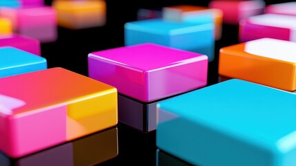 Obraz premium Playful 3D Shapes in Bright Colors