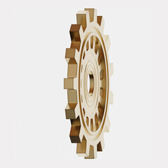 Fototapeta premium Cog wheel on white background