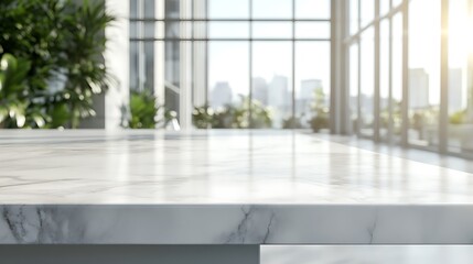 Fototapeta premium marble table with modern interior design