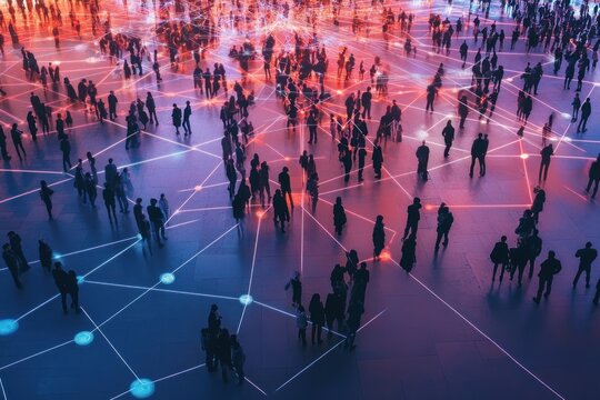 Aerial view of a crowd people person human.