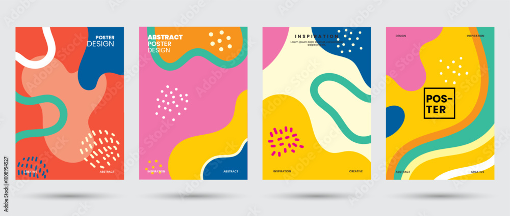 Sticker abstract collection background pattern. vector fun doodle pattern and pop art creative covers design