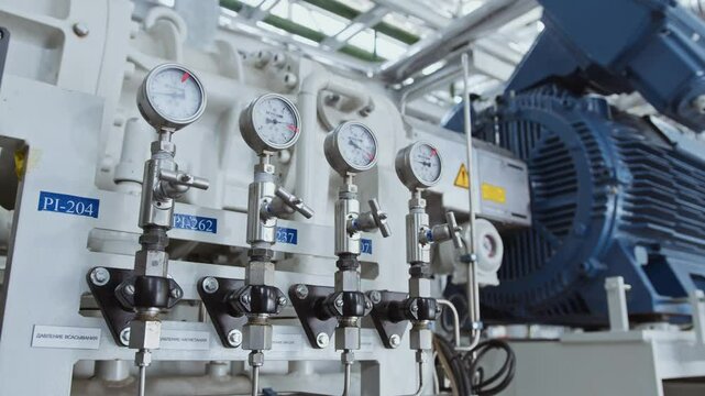  Tachometers and pressure and temperature sensors in the pumping station.