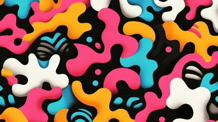 groovy cartoon-style designs pattern