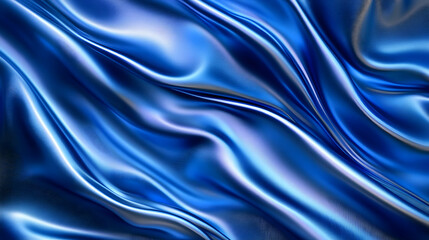 Obraz premium Smooth Blue Satin Fabric Abstract Background