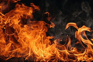 Fototapeta premium Burned flames backgrounds bonfire black background.