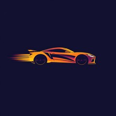 Fototapeta premium Fast Car Side View Abstract Gradient Logo Design