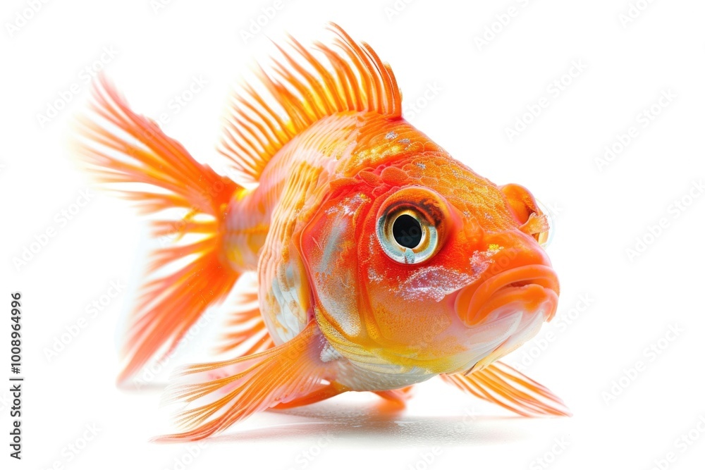 Poster a close-up view of a fish on a white background, ideal for use in educational or scientific contexts