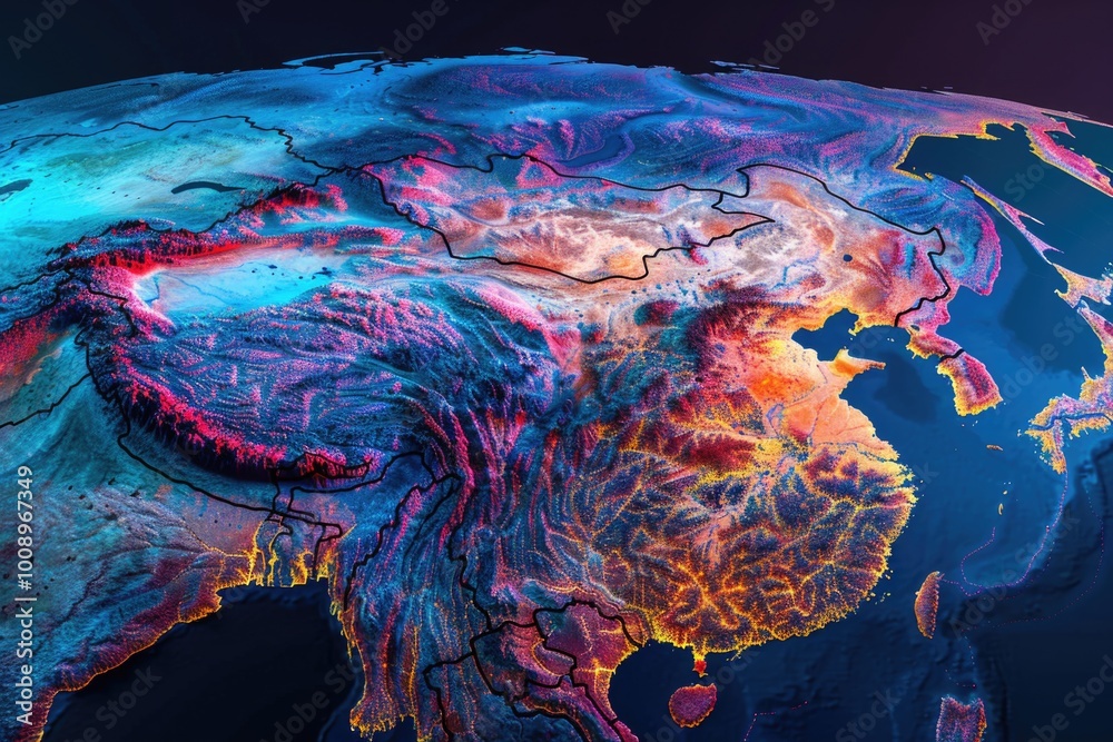 Aufkleber a close-up view of a world map, ideal for illustrations and presentations