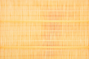 New car paper air filter background. Closeup. Top down view.