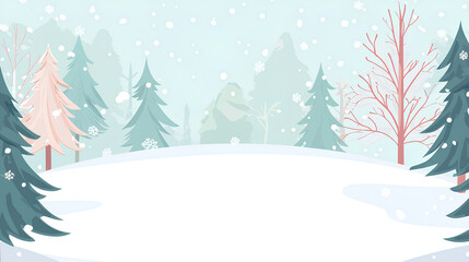 Obraz premium Winter scene with snow and trees