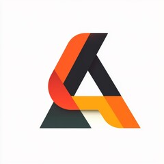 Abstract Orange Black Letter A Logo Design