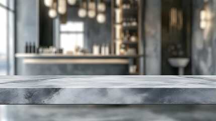 Grey Marble Texture Concrete Table in Modern Interior