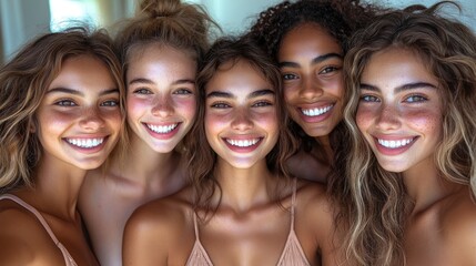 Happy Diverse Group of Friends Smiling Together