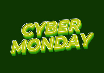 Cyber monday. Text effect in 3D and bold fonts for digital ads