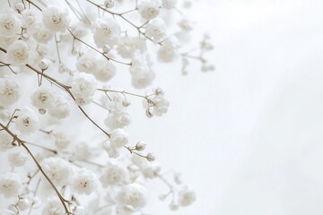A peaceful arrangement of white blossoms showcasing natural beauty and tranquility, evoking calm and serenity.