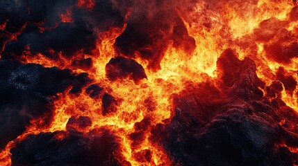 Fire Burning in Air Close-up