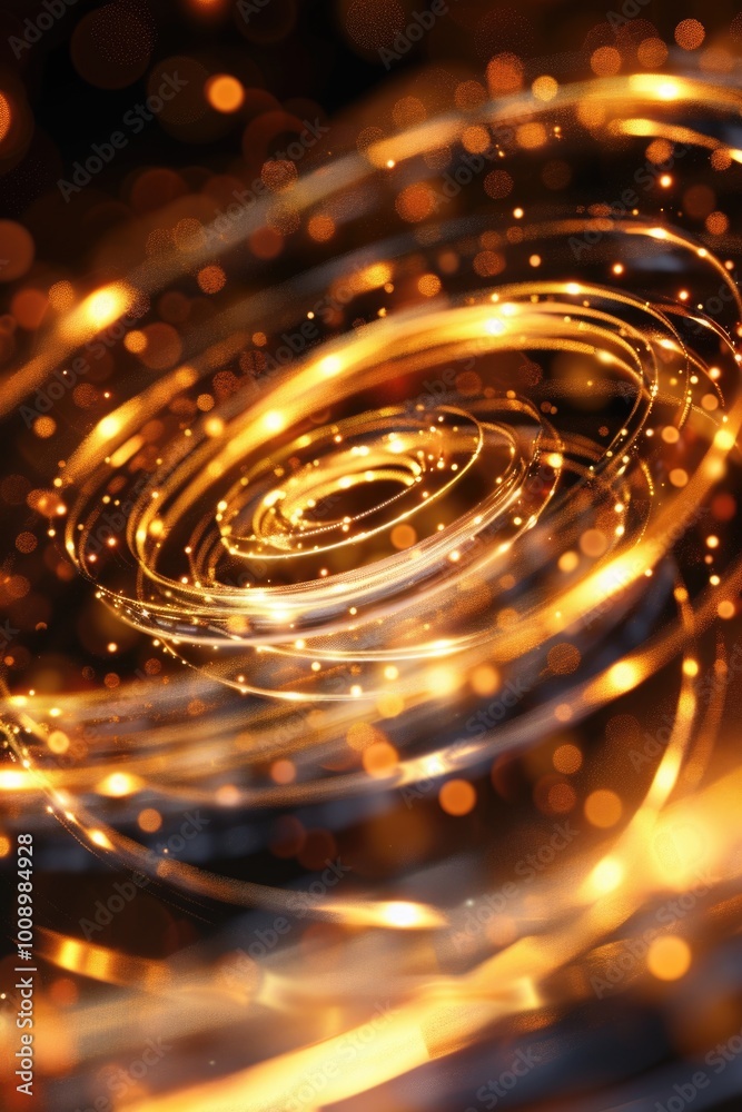 Poster A detailed view of a circular LED light structure with soft glow