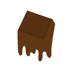 vector piece of melted chocolate