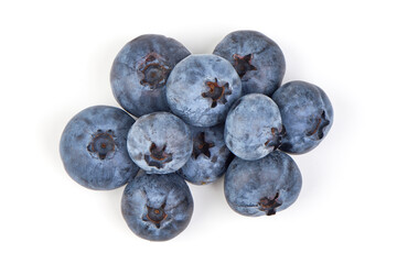 Forest blueberries, isolated on white background