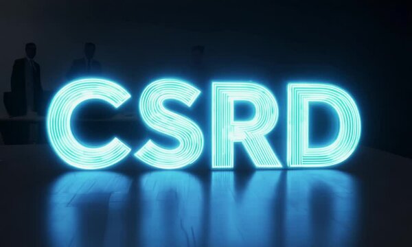 Glowing CSRD Letters in a Dark Room