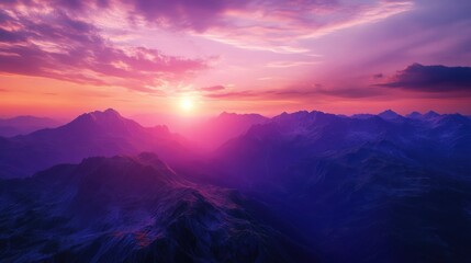 Mountain sunset landscape