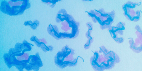 Retro Pattern. Watercolor Brush Art. Pink Water