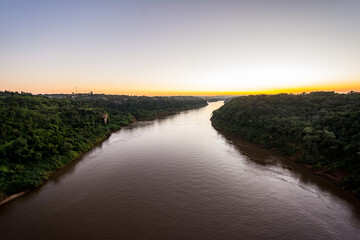 Fototapeta premium Serene Paraná River at Dusk.