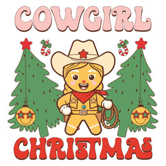 Western retro Christmas design 