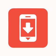 "Modern Smartphone Icon with Bold Download Arrow &ndash; Minimalist Mobile Download Symbol"






