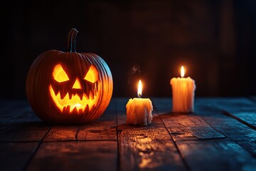 Obraz premium Halloween Pumpkins still-life background. 