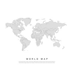 World map. Grey simple vector map. Silhouette map. EPS Vector