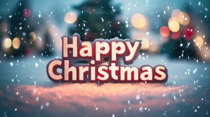 Happy Christmas Background for Greeting cards with tree Branches Christmas tree, Happy Christmas text.
