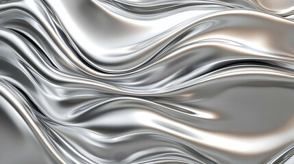 Abstract Silver Liquid Wavy Background Render