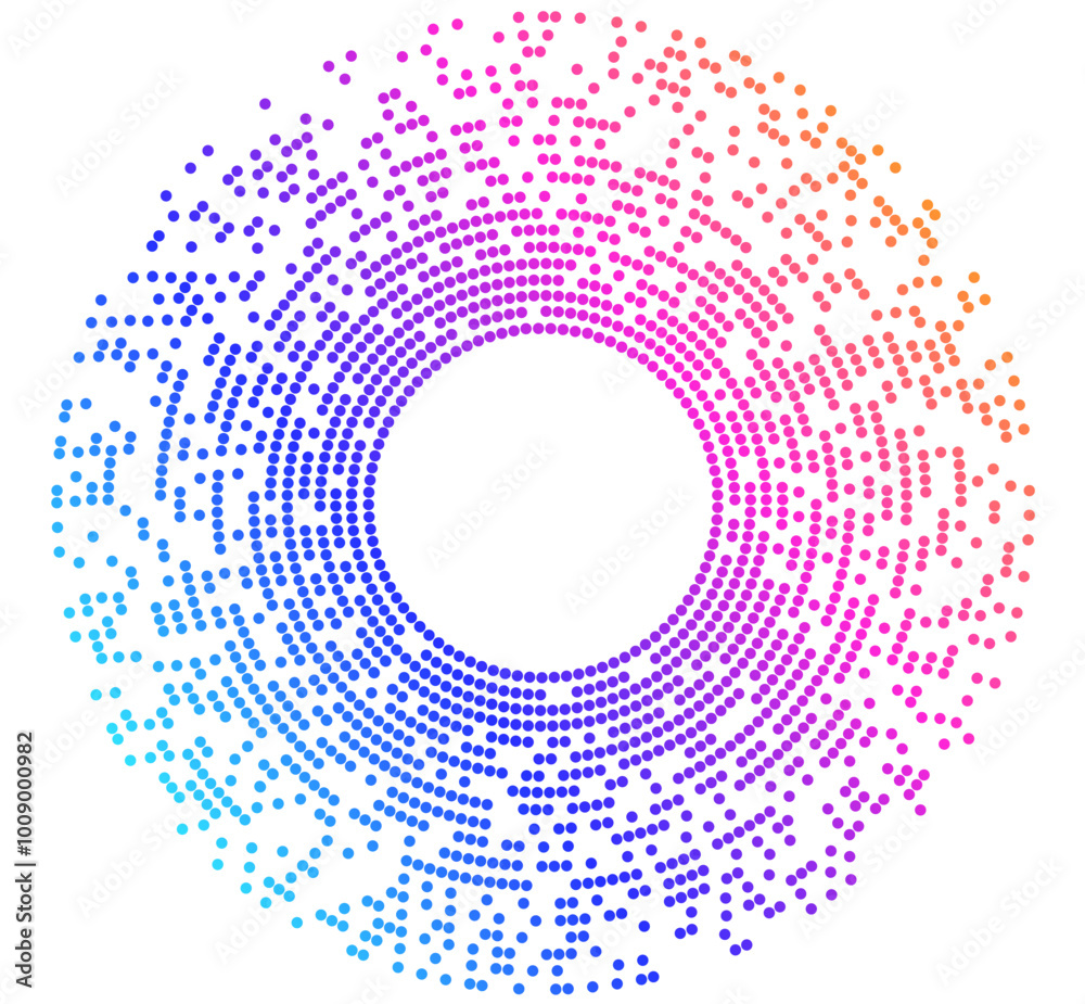 Poster design elements symbol editable color halftone frame circle pattern on white background. vector illu