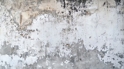 Obraz premium A textured wall featuring faded paint and exposed concrete, ideal for backgrounds or architectural designs.