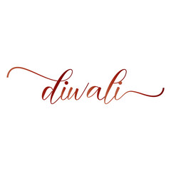  Hand drawn calligraphic brush stroke colorful paint lettering of Happy Diwali. Vector illustration. EPS 10/AI
